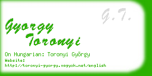 gyorgy toronyi business card